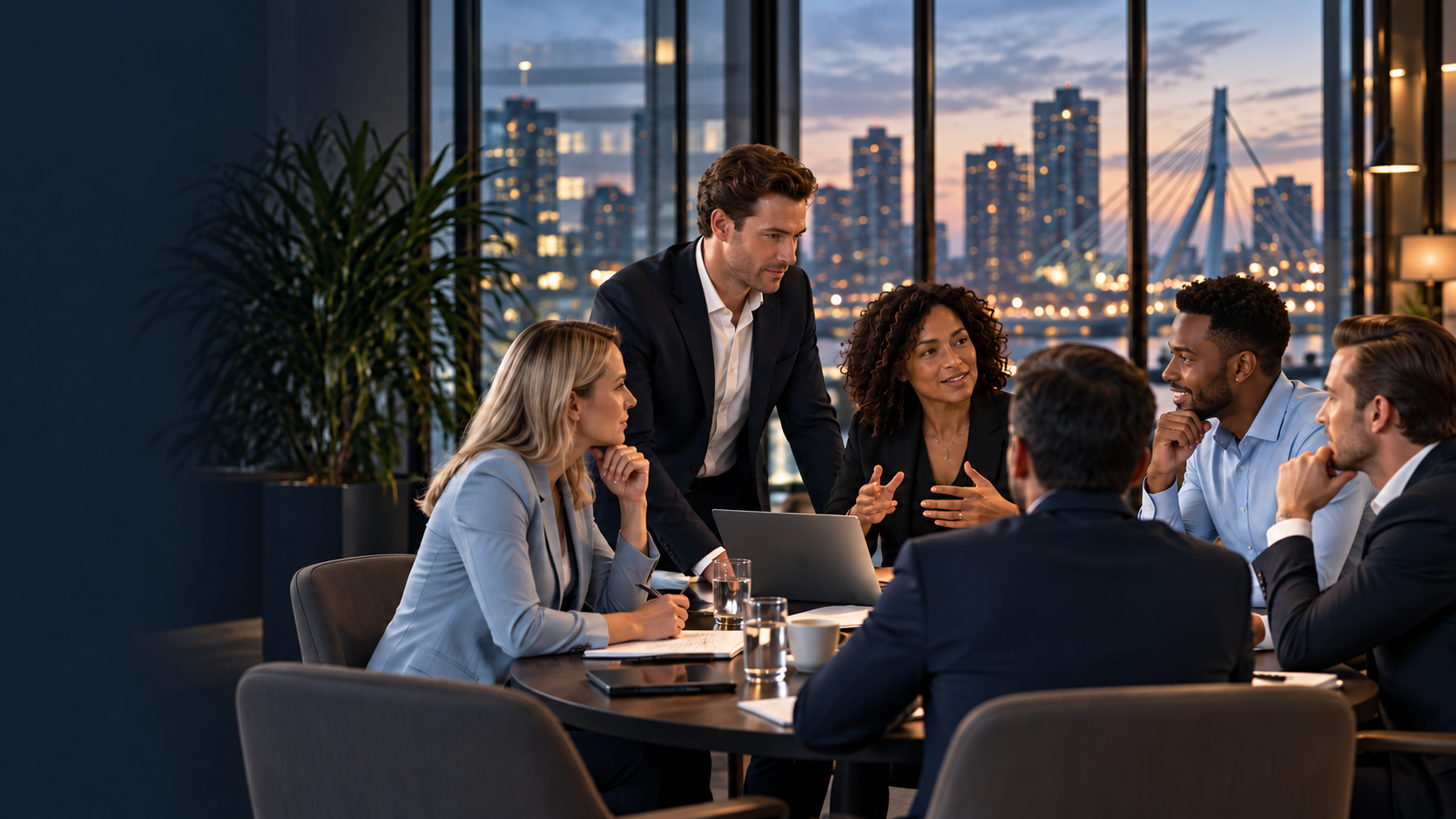 Professionals werken samen in een strategische werksessie